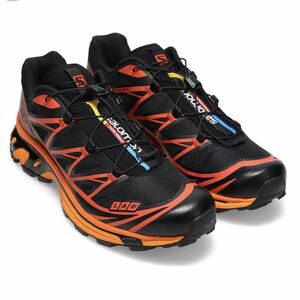 【MR PORTERオンライン購入】付属品完備【納品書付】SALOMON XT-6 Black / Chocolate Pulm / Vibrant Orange size 27cm US9.0 極美品