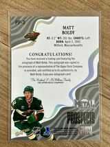 Matt Boldy 2022-23 Metal Universe SkyBox Premium Prospects Auto Emerald RC /25_画像2