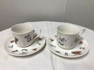 Y tableware 1* cheap start *KFC/ ticket Tackey cup & saucer 2 customer set ( snow ...*a Hill ) 1994 year Christmas Novelty not yet inspection goods present condition 