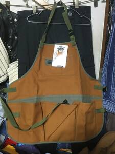 2404新品 廃番ワークマンWORKMANコットンキャンバス帆布アウトドアOUTDOOR LIFエプロン ダック茶ブラウンCAMPキャンプ大工ガーデニング