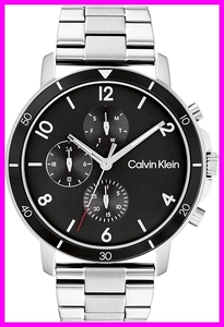 [ Calvin Klein CALVIN KLEIN ] black face silver stainless steel quartz 25200067