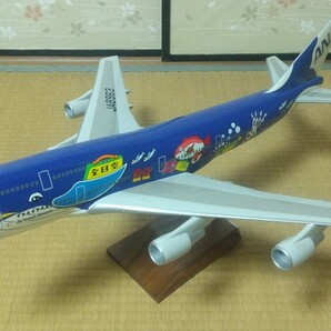 ANA 全日本 ボーイング 747-400D マリンジャンボ 1/100 デスクトップ パックミンの画像1