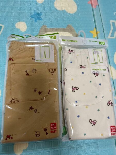 新品　二枚100cm UNIQLO ユニクロ レギュラータイプレギンス