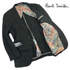 美品 希少 PS Paul Smith ピーエス ポールスミス 2Bテーラードジャケット サイズM ブラック 美シルエット 袖先ホツレ2箇所 釦欠品 A2349