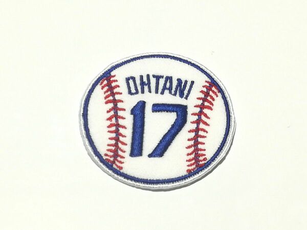 ドジャースアイロンワッペン OHTANI17 野球ボール5cmワッペンワッペン