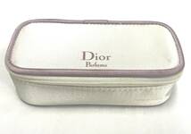 【B】【10670】☆★Dior　ディオール　ミラー付きミニポーチ　ノベルティ　ポーチ　サテン地　ホワイト　ピンク　非売品　現状品★☆_画像1