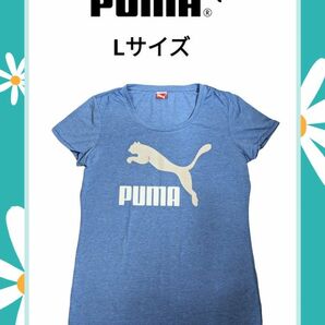 PUMA Tシャツ　ビッグロゴ　レディースLブルー