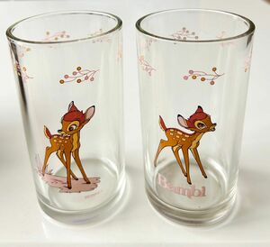 昭和レトロ　Bambi バンビ　グラス　2個　ディズニー　タンブラー　コップ