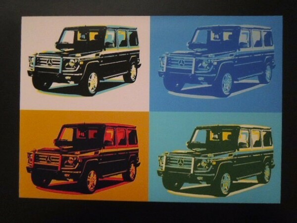 A4 額付き ポスター Benz ベンツ Gクラス Andy Warhol アンディーウォーホル Pop art フォトフレーム 額装済み