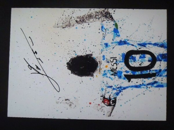 A4 額付き ポスター メッシ Messi アート アルゼンチン 代表 サッカー リオネルメッシ 10番 