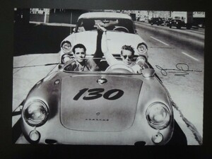 A4 額付き ポスター James Dean ジェームズディーン Porsche ポルシェ 写真 ジェームスディーン 額装済み 