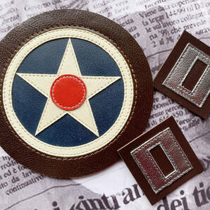 2点セット＝★Leather Craft★アメリカ軍国籍マーク・ラウンデル (White Ring1917-1942)&大尉章 Patch★＝の画像1