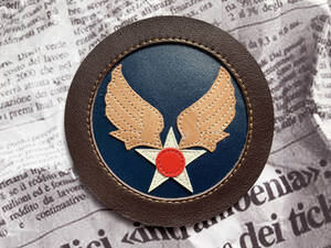 ＝★Leather craft★Airforce Mark Patch★＝(Round Frame)