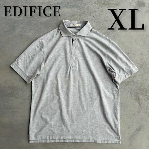 美品 EDIFICE エディフィス 半袖 シャツ ポロシャツ グレー XL