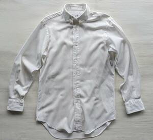 送料無料　鎌倉シャツ Maker's Shirt kamakura　日本製 ホリゾンタルカラー カッタウェイ 織模様 ストライプ ビジネス シャツ 長袖 シャツ