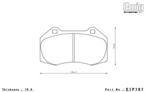 ENDLESS エンドレス ブレーキパッド MX72 PLUS フロント RENAULT LUTECIA3/CLIO3 RF4C 2.0RS EIP191MXPL_画像3