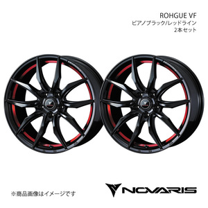 NOVARIS/ROHGUE VF キックス P15 アルミホイール2本セット【18×7.0J 5-114.3 INSET53 ピアノブラック/レッドライン】0040070×2