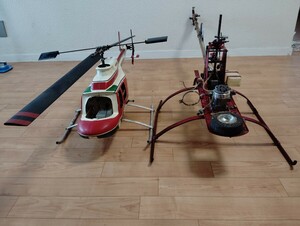  radio controller helicopter 2 pcs summarize BELL-212 MBB NAVY BO-105 JETRANGER junk present condition sale 