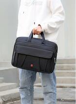 機能的 ビジネスバッグ ショルダーバッグ メンズ 鞄 通勤 ポケット多 撥水 軽量 多機能 ブリーフケース A 新品 ブラック_画像6
