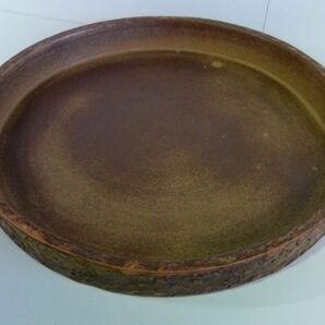 [IM] 鉢受け皿 陶器 大皿 平皿 深皿 直径約44.5ｃｍ 重量約5ｋｇの画像2
