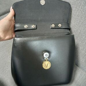 美品 DIANA VALENTINO ダイアナ バレンチノ ヴァレンティノ ハンドバッグ ブラック 黒 フォーマル 冠婚葬祭 レザー 金具リバーシブルの画像6