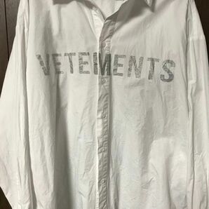 vetements ヴェトモン　20s ラメロゴシャツ 長袖シャツ 白