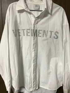 vetements ヴェトモン　20s ラメロゴシャツ 長袖シャツ 白