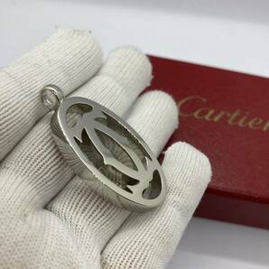 美品 Cartier カルティエ 2C ペンダント トップ シルバー ロゴ核印 箱付 チャーム ネックレスの画像6