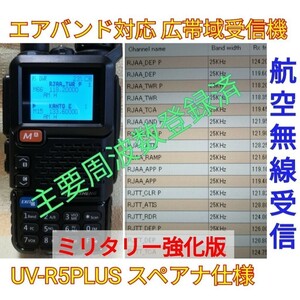 【ミリタリー強化】広帯域受信機 UV-5R PLUS 未使用新品 スペアナ機能 周波数拡張 エアバンドメモリ登録済 日本語簡易取説 (UV-K5上位機).,