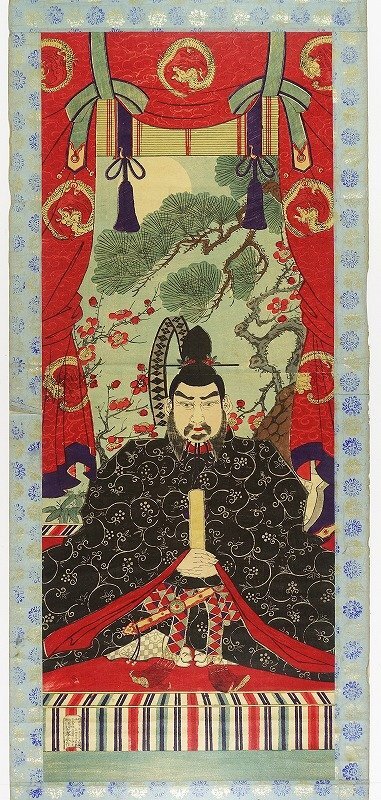 Статуя Тэндзин (религиозный буддийский гравюр) работы Мизусавы Ёне, рисование, Укиё-э, Распечатать, Кабуки картина, Картинка актера