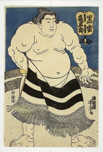 Art hand Auction Ryugoro Kuroun (Sumo picture) Yoshitora picture, painting, Ukiyo-e, print, Kabuki picture, Actor picture