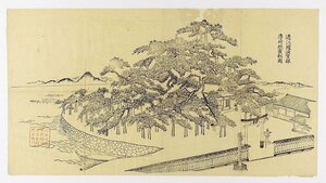 Art hand Auction Provincia de Omi, Distrito de Shiga, El pino sagrado del Santuario Karasaki, Sello rojo del Santuario Hiyoshi, cuadro, Ukiyo-e, imprimir, imagen kabuki, foto del actor