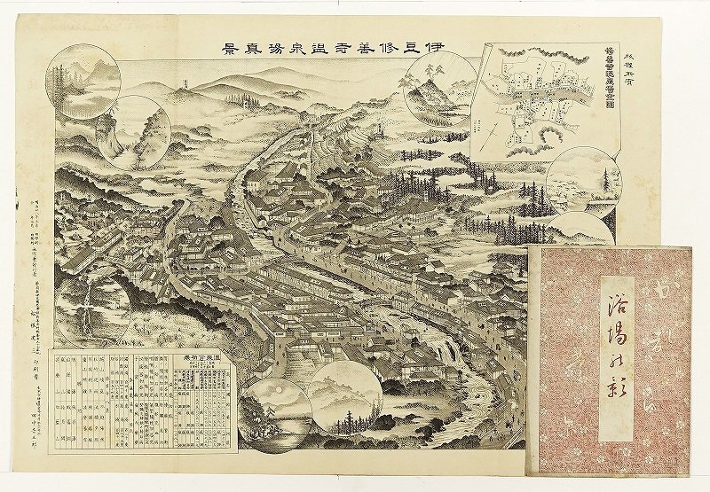 伊豆修善寺温泉場真景 松根建三画, 絵画, 浮世絵, 版画, 歌舞伎絵, 役者絵