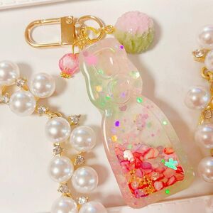 さくらラムネシェイカー◆キーホルダー レジン チャーム フェイクスイーツ アイスクリーム お花見 桜 春 プレゼント ハンドメイド