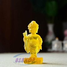 「81SHOP」 釈迦誕生仏 仏像 瑠璃材質 お釈迦様 総高8.5cm_画像2