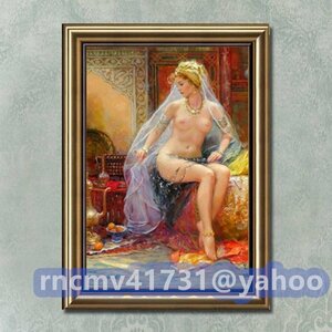 「81SHOP」美術品☆ 人物画 裸婦 官能美女 超セクシー美人画 油彩 絵画 寝室 装飾品 額縁付き 40cm*60cm