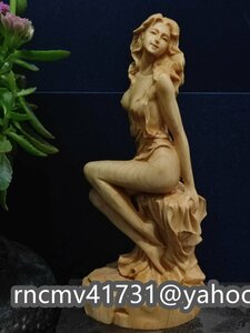 「81SHOP」 極上品 女神 置物 美少女 彫刻 少女 女性 彫刻工芸品 美女 木工細工