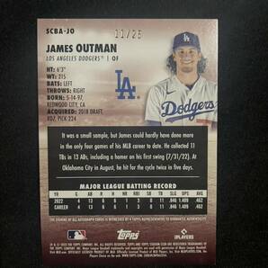 25シリアル 2023 Topps Stadium Club アウトマンJames Outman Los Angeles Dodgers Auto ドジャース ルーキーオート サインの画像2