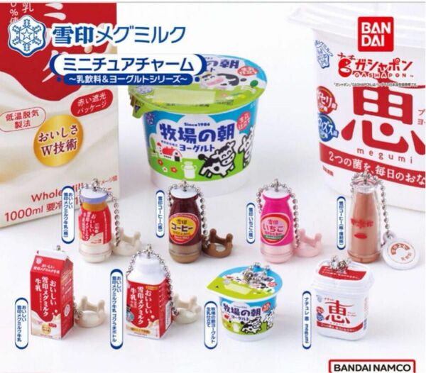 雪印メグミルク ミニチュアチャーム 乳飲料＆ヨーグルトシリーズ　全8種　ガチャ フィギュア ナチュレ コーヒー