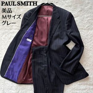 [.. go out feeling of luxury beautiful goods ] Paul Smith suit setup stripe lining dot pattern wool gray multicolor M size fine quality 