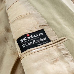 キートン ウール合物 スーツ サイズ52（ヨーロッパサイズ）ヨーロッパ・ビンテージ【f6】軽量 ベージュ   KITONの画像3
