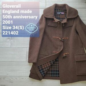 GLOVERALLグローバーオール■美品 英国製 50th Anniversary Check 限定復刻品 丸襟 スリム ダッフルコート 34 ダブルフェイス 定価69800