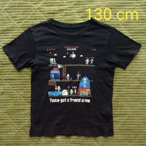 ユニクロ 半袖Tシャツ　トイ・ストーリー　バズ・ライトイヤー　ウッディ　ゲーム風　130cm