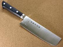 関の刃物 菜切り包丁 16cm (160mm) 濃州正宗作 モリブデンステンレス 口金付き 家庭用 野菜切り 両刃包丁 大根のかつらむき 日本製_画像2