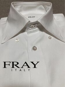 【美品】FRAY／フライ／オックスフォード／ボタンダウンシャツ／大襟／定価7万／ホワイト