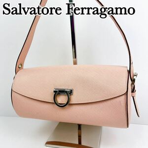1 jpy ~ Salvatore Ferragamo Salvatore Ferragamo shoulder bag leather pink gun chi-nisafia-no