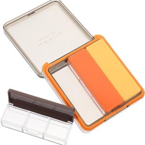 ピルケース コンパクト 薬 サプリケース 3日分収納 シール付き オレンジ