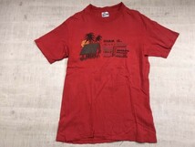 USA製 ヘインズ Hanes GUAM グアム スーベニア オールド アメカジ 80s 古着 イラスト 半袖Tシャツ カットソー メンズ L 赤_画像1