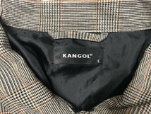 カンゴール KANGOL ロゴ刺繍 ストリート 英国トラッド グレンチェック スイングトップ ブルゾン ジャケット メンズ L グレー_画像2