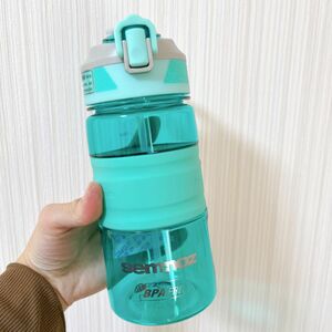 水筒 直飲み ボトル 大容量 スポーツ 子供用 キッズ ウォーターボトル グリーン 450ml マグボトル 